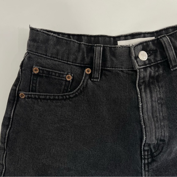 Topshop Denim A-line Mom Short in Washed Black - Picture 6 of 13